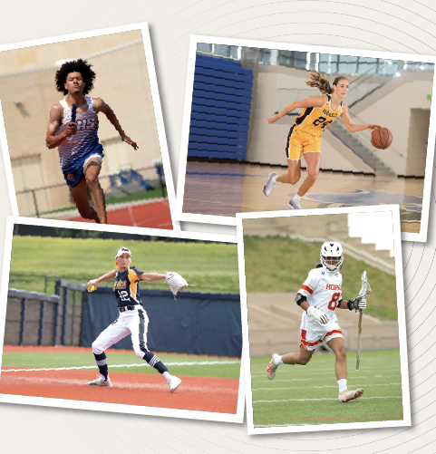 Athletes wearing Champion Teamwear custom uniforms across multiple sports